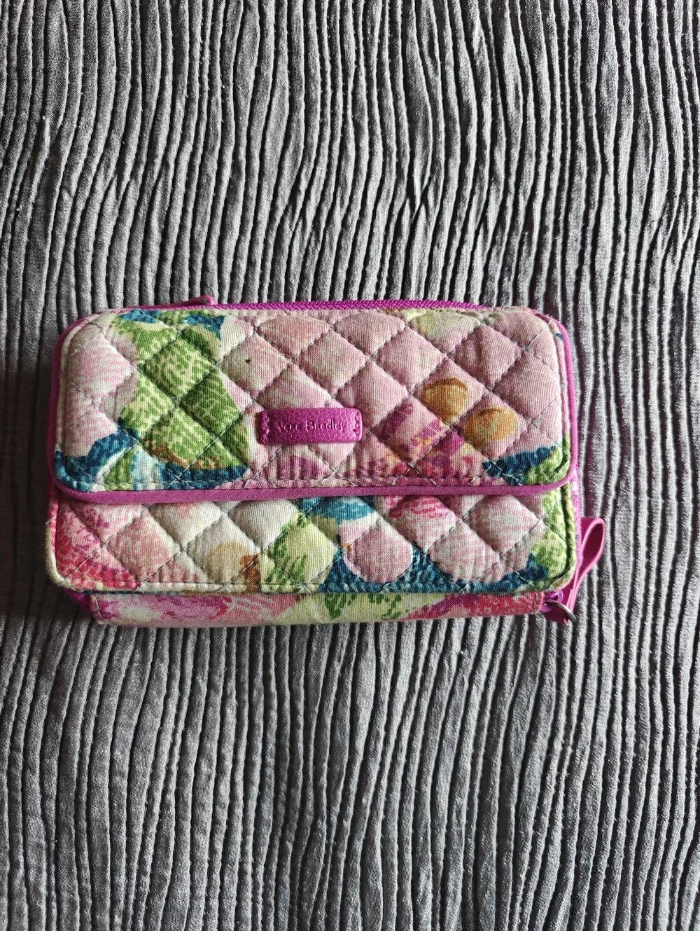 Vera Bradley Accordion Crossbody Bag Wallet Superbloom Missing Strap 7x5